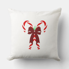 Almofada Red Candy Canes with Pine Needles & Bow