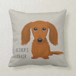 Almofada Red Dachshund| Doxie Cute Personalizado