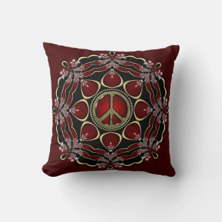 Almofada Red Elegance Mandala Sinal de Paz Cushion / Traves