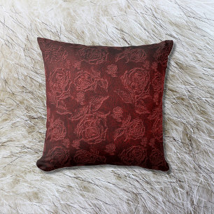 Almofada Red Faux Embosded Rosa Leather