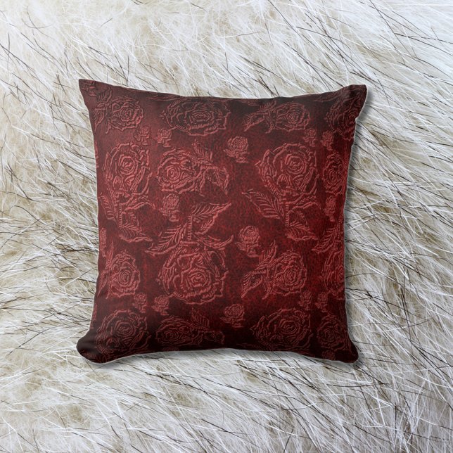 Almofada Red Faux Embosded Rosa Leather (Criador carregado)