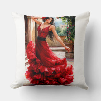 Almofada Red Flamenco Elegance - Spanish Beauty Art