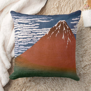 Almofada Red Fuji, Aka Fujiyama Volcano Katsushika Hokusai
