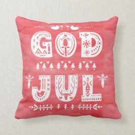 Almofada Red God Jul Swedish Christmas Scandi Style Script