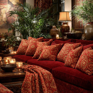 Almofada Red & Gold Paisley Pillows - Customizable 