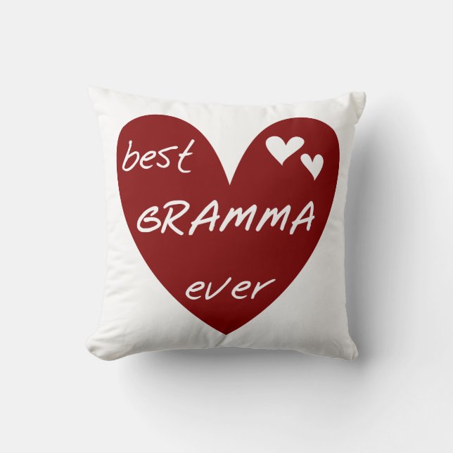 Almofada Red Heart Best Gramma Ever Gifts (Frente)