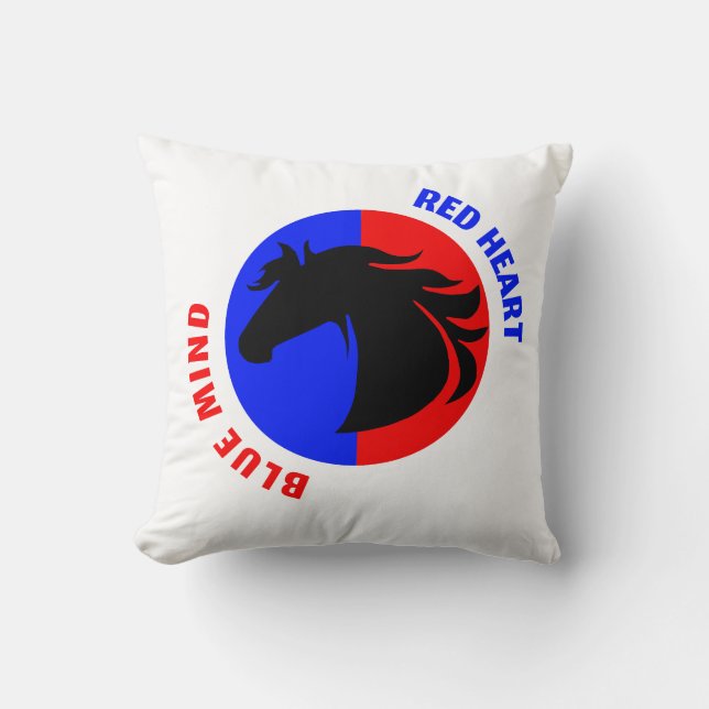 Almofada Red Heart Blue Mind Decorative Throw Pillow (Frente)