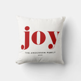 Almofada Red JOY Bold Typografia Moderna Natal