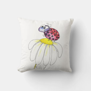 Almofada Red Ladybug branco-branco