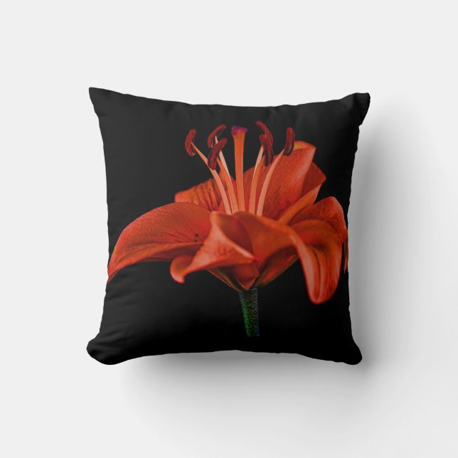 Almofada Red Lily Em Preto (Frente)