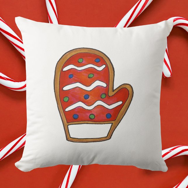 Almofada Red Mitten Christmas Sugar Cookie Holiday Baking (Mitten pillow)