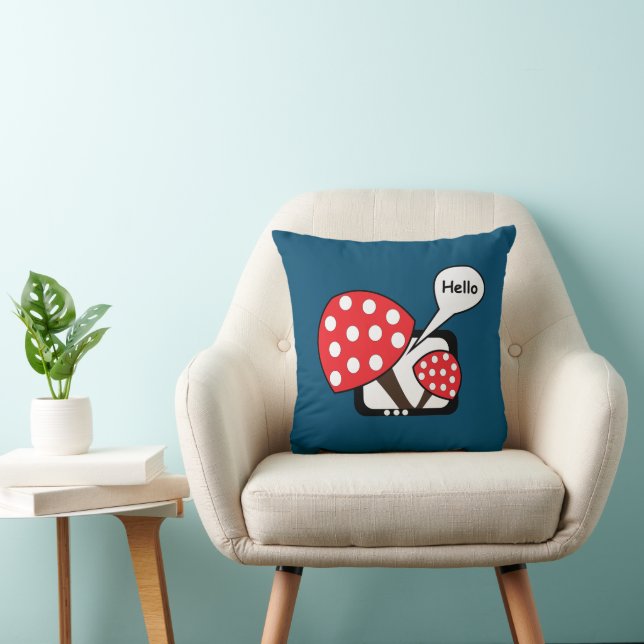 Almofada Red Mushroom Dizendo Olá Da Televisão (Cadeira)