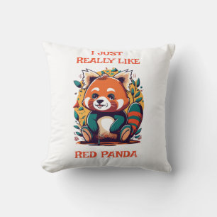 Almofada Red Panda, Eu Gosto Muito De Panda Vermelha