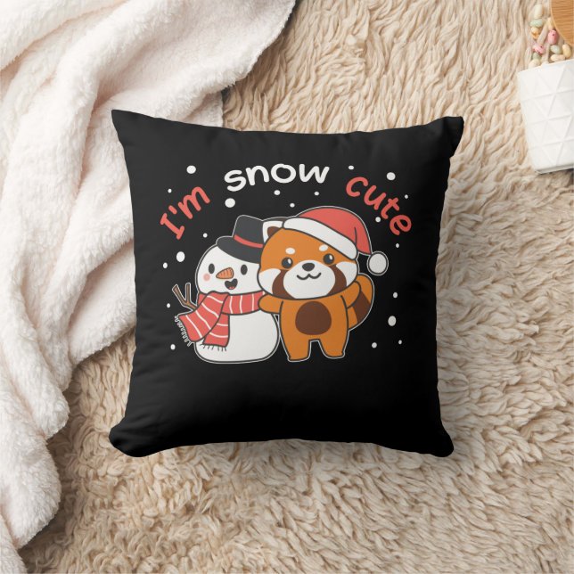 Almofada Red Panda, sou Snow Cute Snowman Snow Pun (Cobertor)