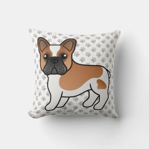 Almofada Red Piebald French Bulldog Cute Cartoon Dog