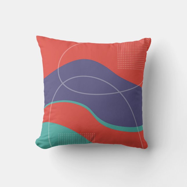 Almofada Red Purple Blue Abstract Art Design (Frente)
