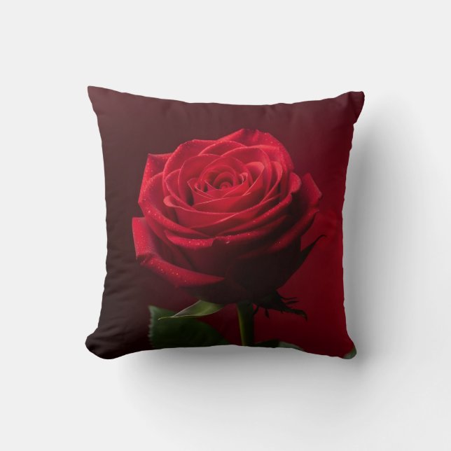 Almofada red rose background romantic design luxury (Frente)
