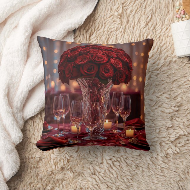 Almofada Red Rose Romantic Valentine Decorative Sofa Pillow (Cobertor)