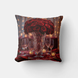Almofada Red Rose Romantic Valentine Decorative Sofa Pillow