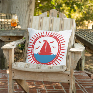 Almofada Red Sailboat