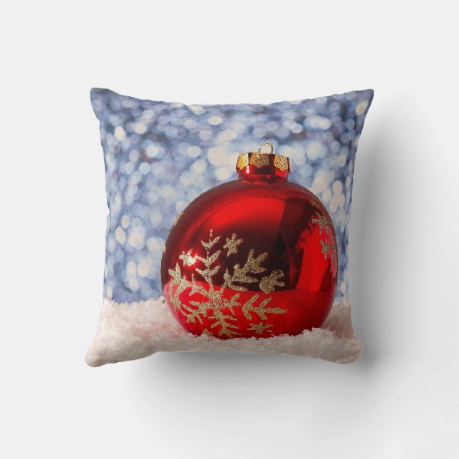 Almofada Red Snowflake Christmas Bauble (Verso)