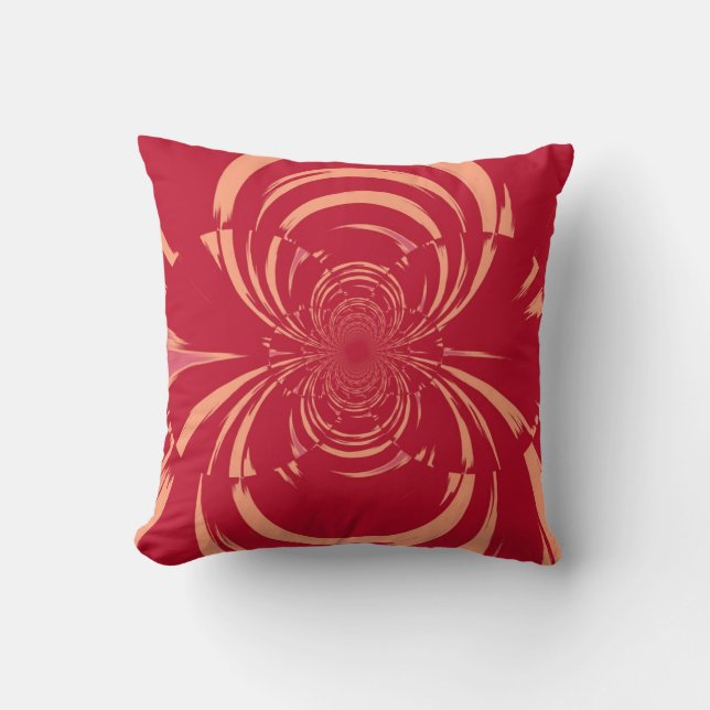 Almofada Red Swirl Retro Art Deco (Frente)
