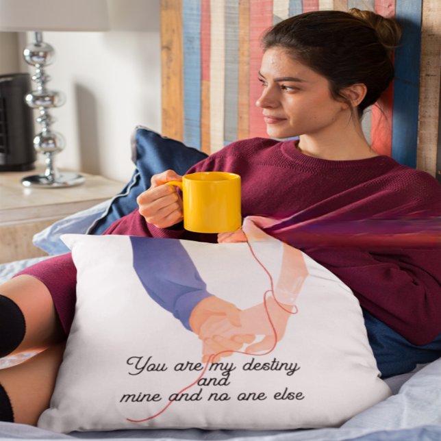 Almofada Red Thread of Fate - Soulmate Hand-Holding Love Ar (Criador carregado)