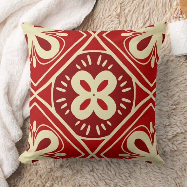 Almofada Red tile pattern (Cobertor)