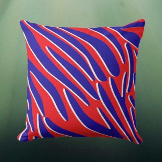 Almofada Red, White & Bold | Tiger Stripe Throw Pillow (Criador carregado)