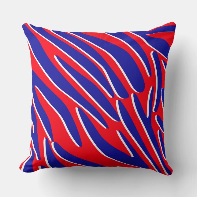 Almofada Red, White & Bold | Tiger Stripe Throw Pillow (Frente)