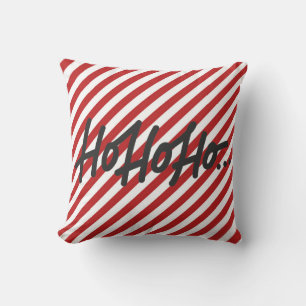 Almofada Red White Diagonal Strike Natal Holiday HO HO