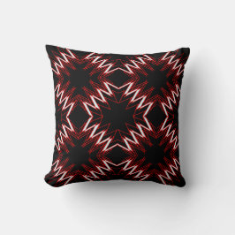 Almofada Red White on Black Abstract Art Diamond Mosaics