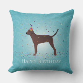 Almofada Redbone Coonhound Happy Birthday Design