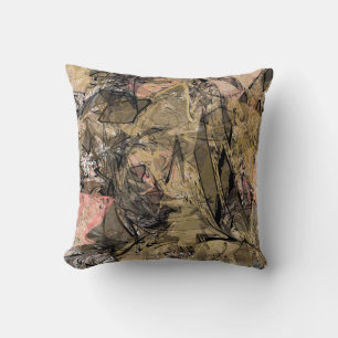 Almofada Redemoinho de Mármore Abstrato Dourado Rosa Preto