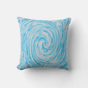 Almofada Redemoinhos Abstratos Azul Cinza Personalizado