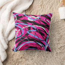 Redemoinhos Abstratos em Rosa e Preto