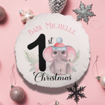 1º Natal da Menina, Nome de Elefante Rosa Fofo