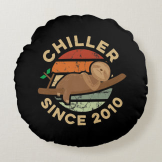 Almofada Redonda 11 Birthday Gift Engraçado Sloth Pensava Chiller