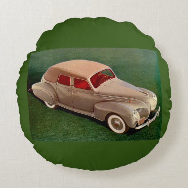 Almofada Redonda 1939 Lincoln Zephyr (Frente)