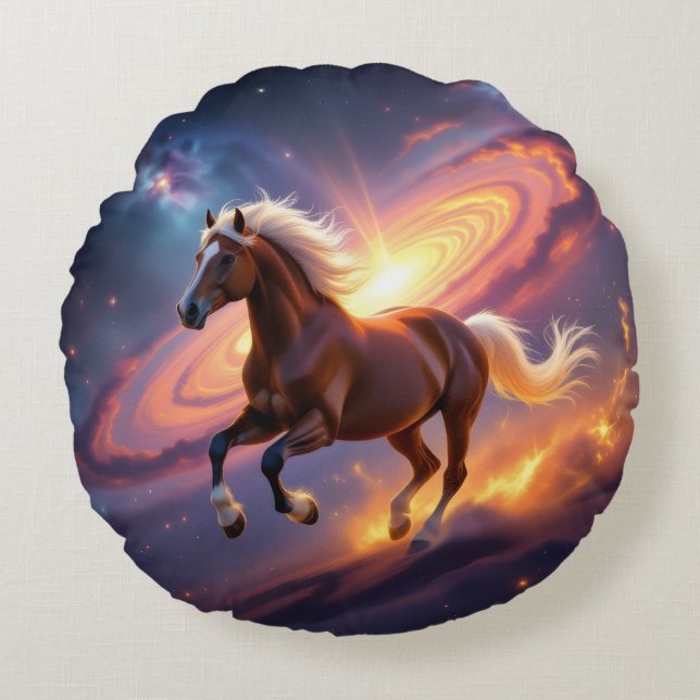 Almofada Redonda „2026 – Das Jahr des Feuerpferds“ (Frente)