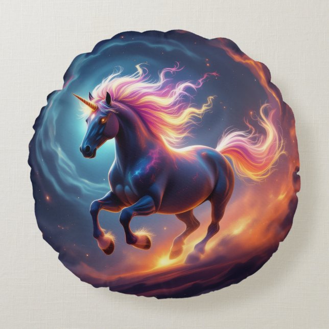 Almofada Redonda „2026 – Das Jahr des Feuerpferds“ (Frente)