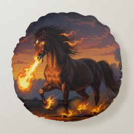 Almofada Redonda „2026 – Das Jahr des Feuerpferds“