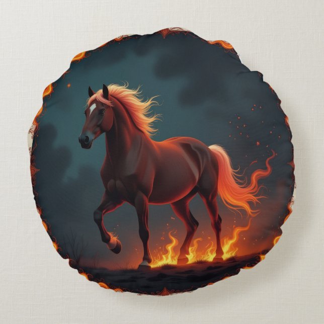 Almofada Redonda „2026 – Das Jahr des Feuerpferds“8 (Verso)