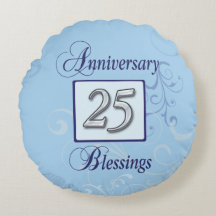 25º Aniversário em Azul e Prata