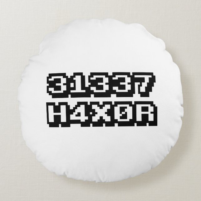 ALMOFADA REDONDA 31337 H4X0R (Frente)