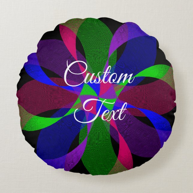 Almofada Redonda 3D 2D Travesseiro redondo híbrido geométrico (Frente)