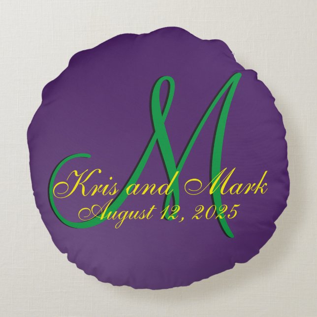 Almofada Redonda 3d Monograma Ametist (Verso)