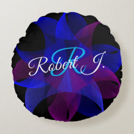 Almofada Redonda 3D To 2D Geometric Cylinder Ring Round Pillow