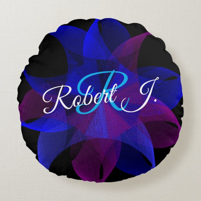 Almofada Redonda 3D To 2D Geometric Cylinder Ring Round Pillow (Frente)