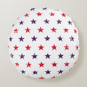 Almofada Redonda 4º de julho Stars Grunge Abstrato Seamless Pattern